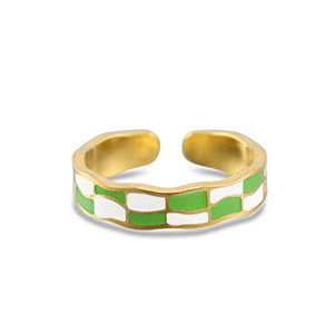 Checker chic ring