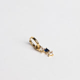 Blauwe Saffier Charm Hoop
