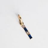 Blauwe Baguette Saffieren Charm Hoop