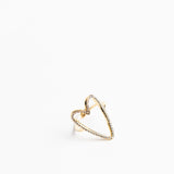 Gouden Hart Ring met Strass Steentjes