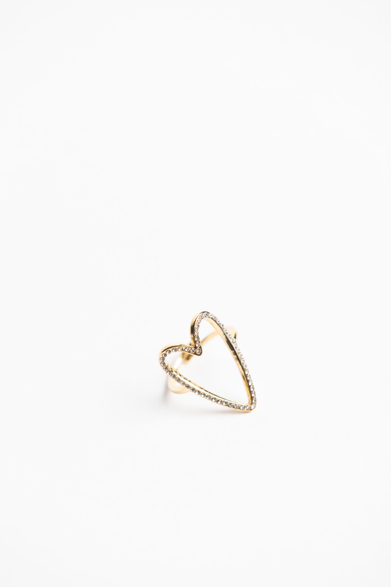 Chez Rings Gouden Hart Ring met Strass Steentjes – Chez Cécile