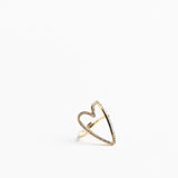 Gouden Hart Ring met Strass Steentjes