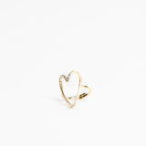 Gouden Hart Ring met Strass Steentjes