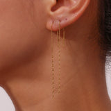 Sleek Chain Pull Through Earrings
