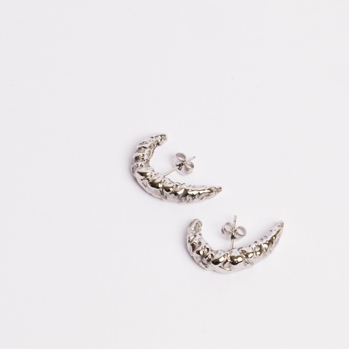 Moon Textured Hoops