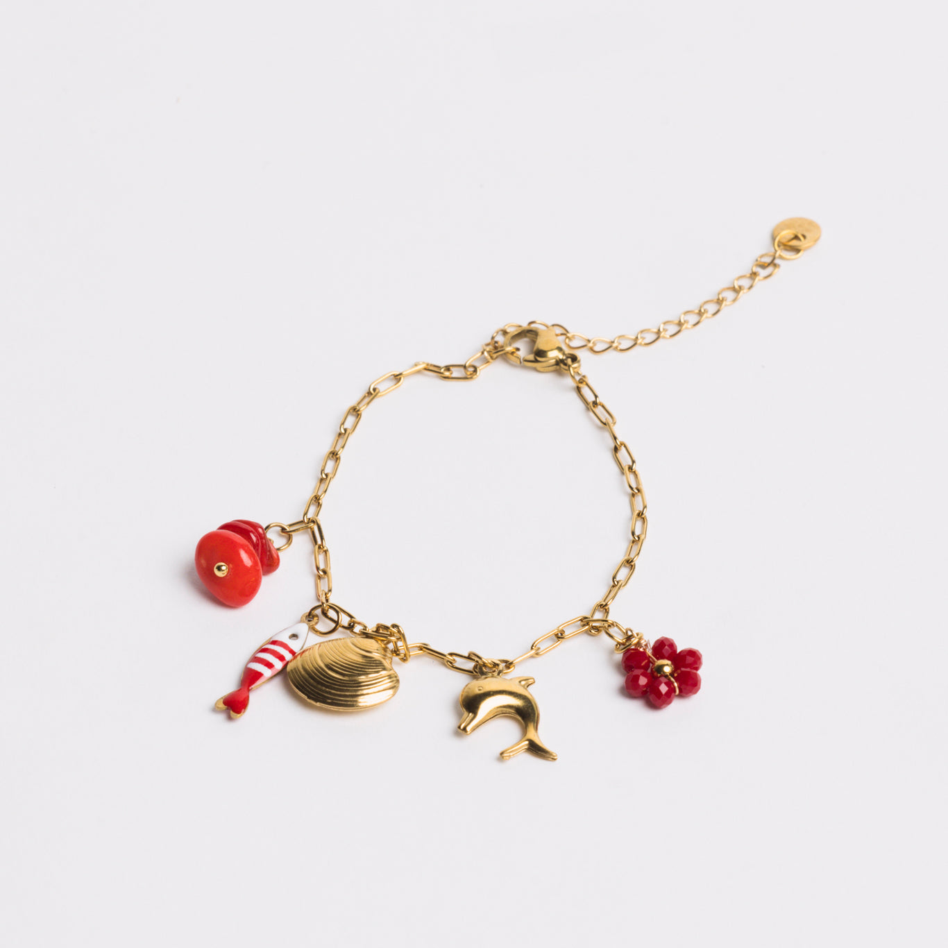 Ocean Charm Bracelet Red