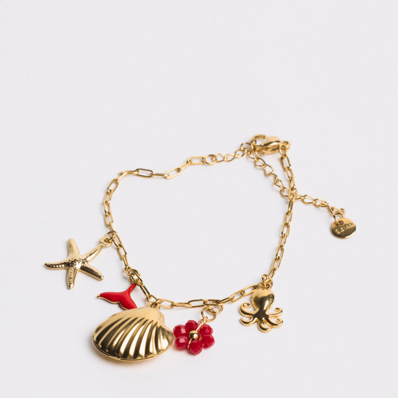 Ocean Charm Bracelet Red