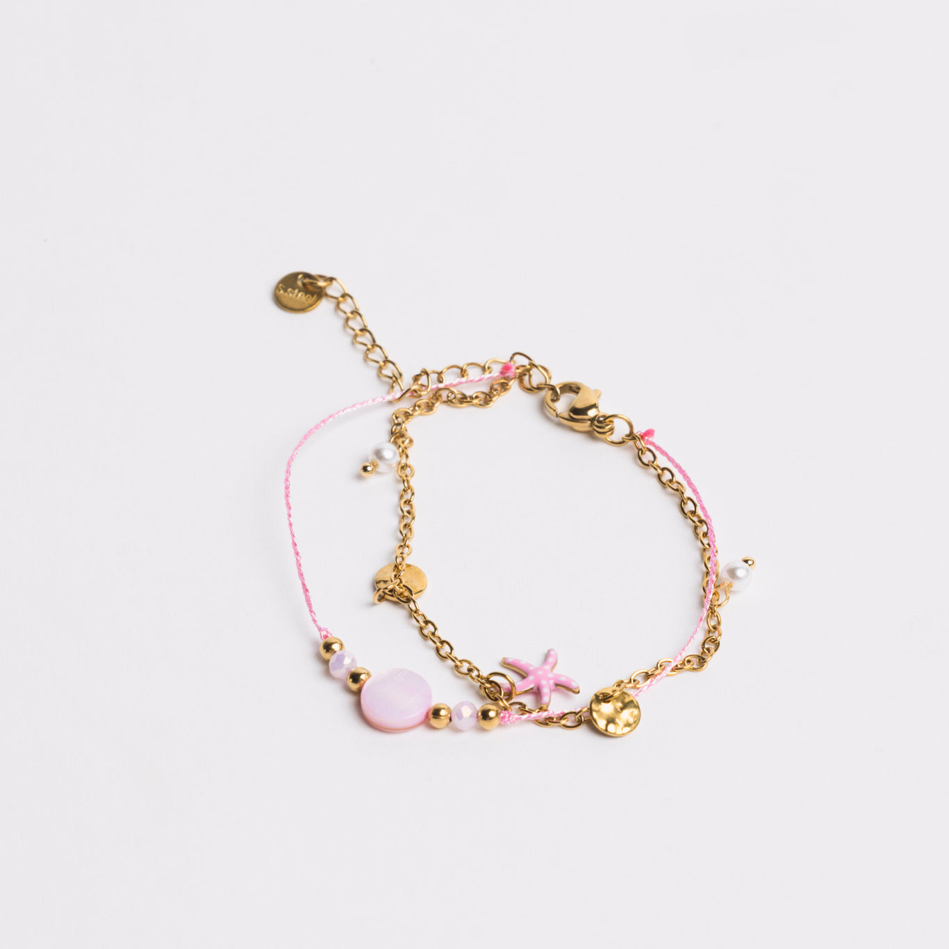 Ocean Charm Bracelet Pink