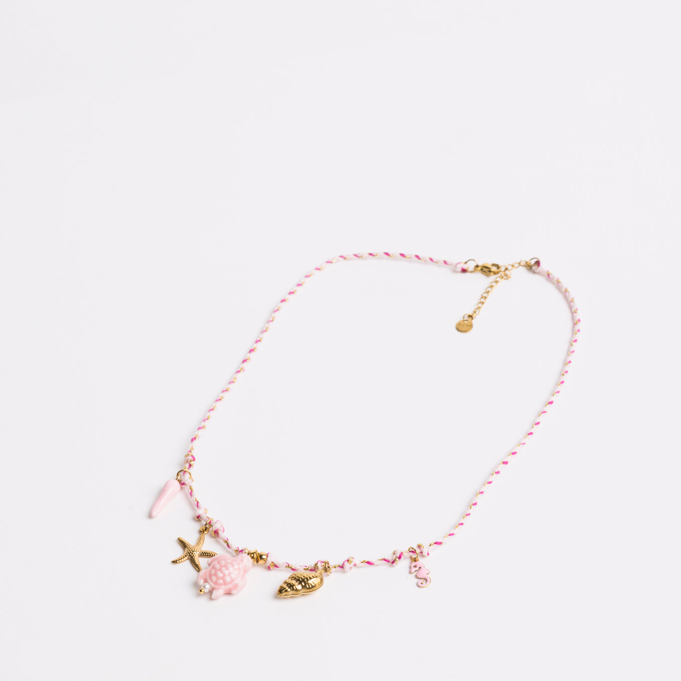Ocean Charm Necklace Pink