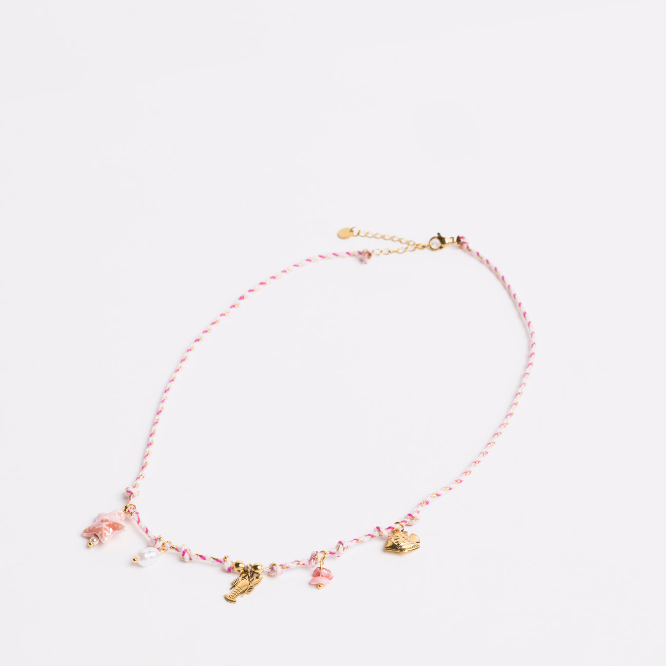 Ocean Charm Necklace Pink