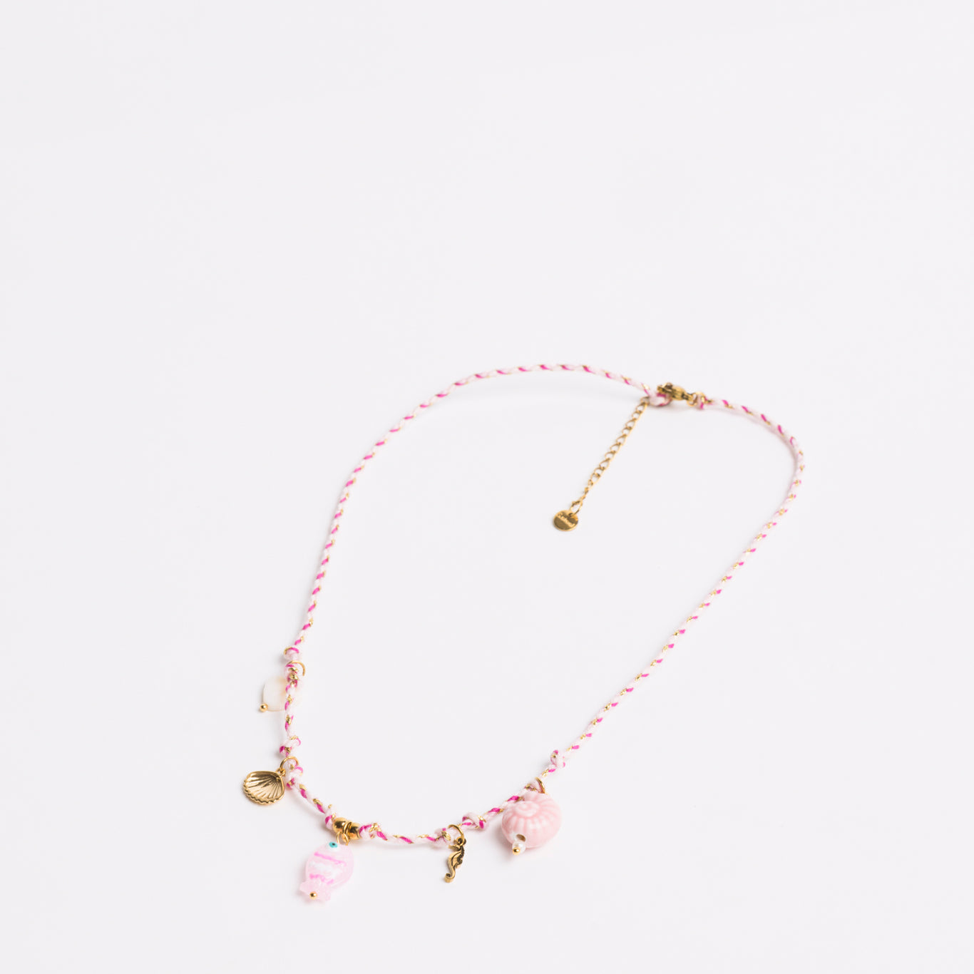 Ocean Charm Necklace Pink