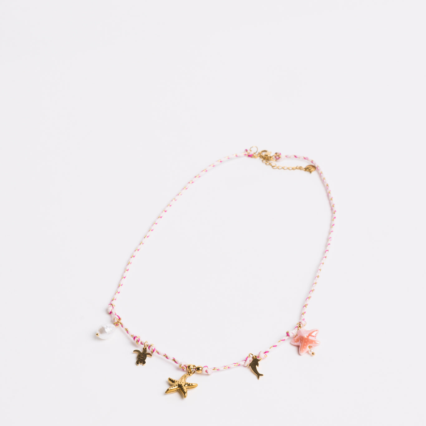 Ocean Charm Necklace Pink