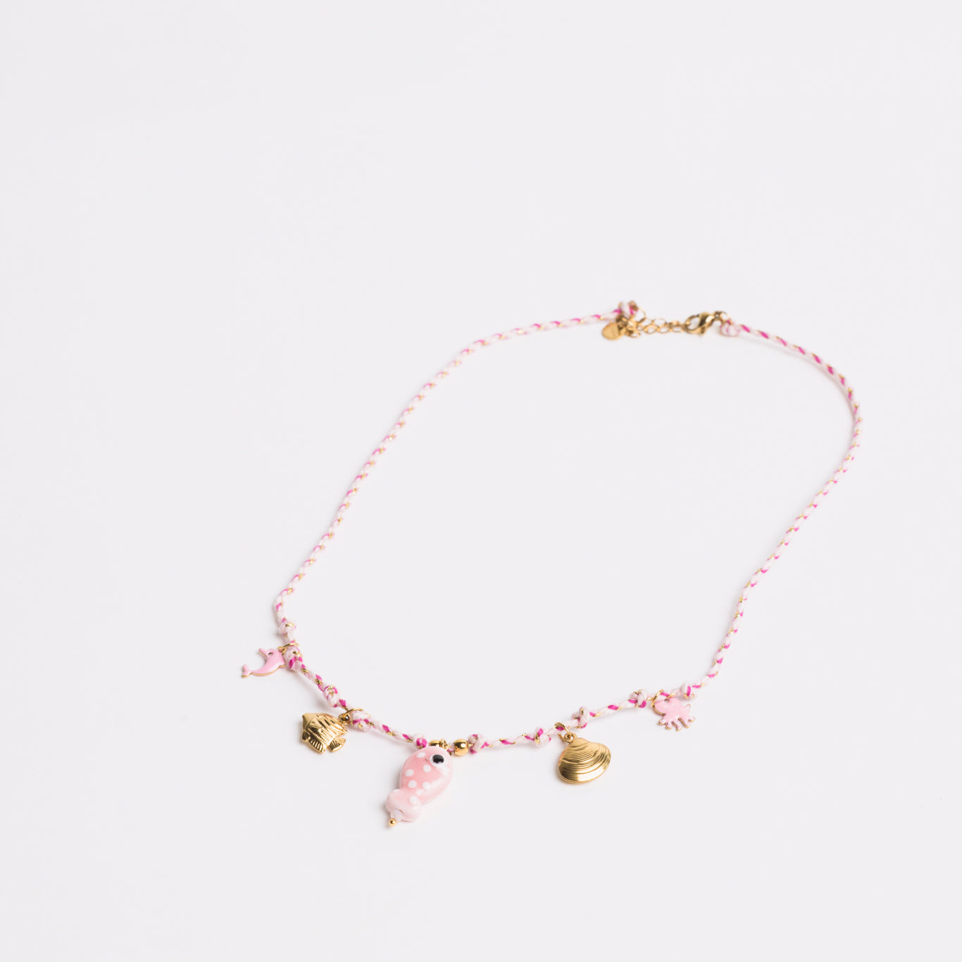 Ocean Charm Necklace Pink