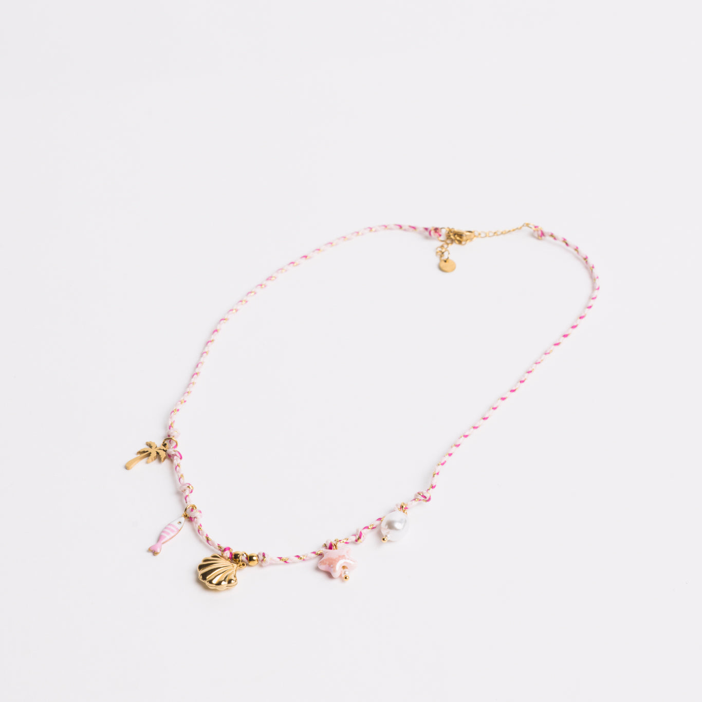 Ocean Charm Necklace Pink