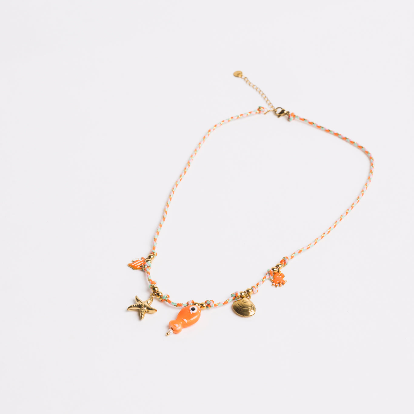 Ocean Charm Necklace Coral