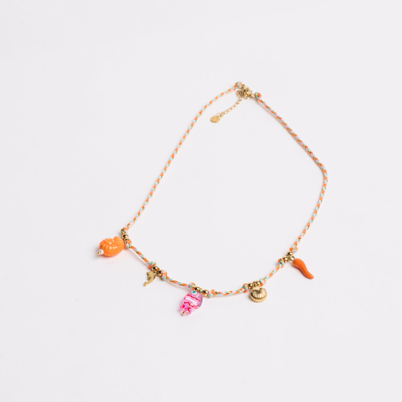 Ocean Charm Necklace Coral
