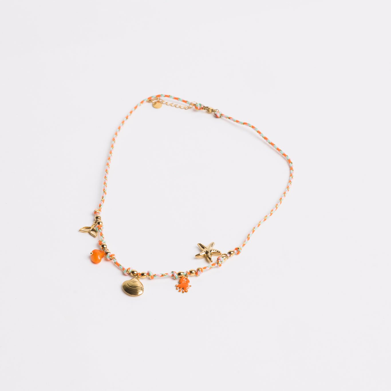 Ocean Charm Necklace Coral