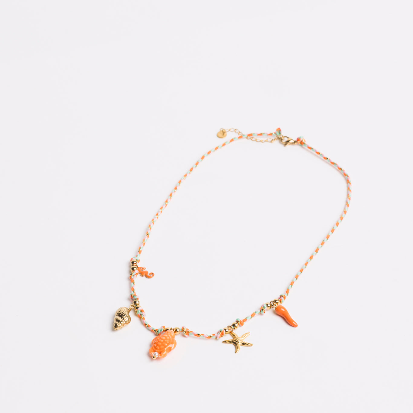 Ocean Charm Necklace Coral