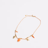 Ocean Charm Necklace Coral