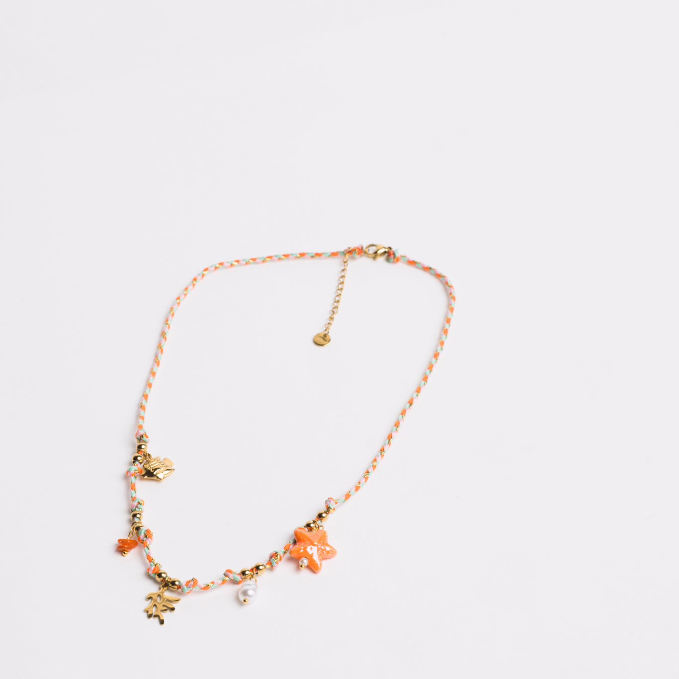 Ocean Charm Necklace Coral