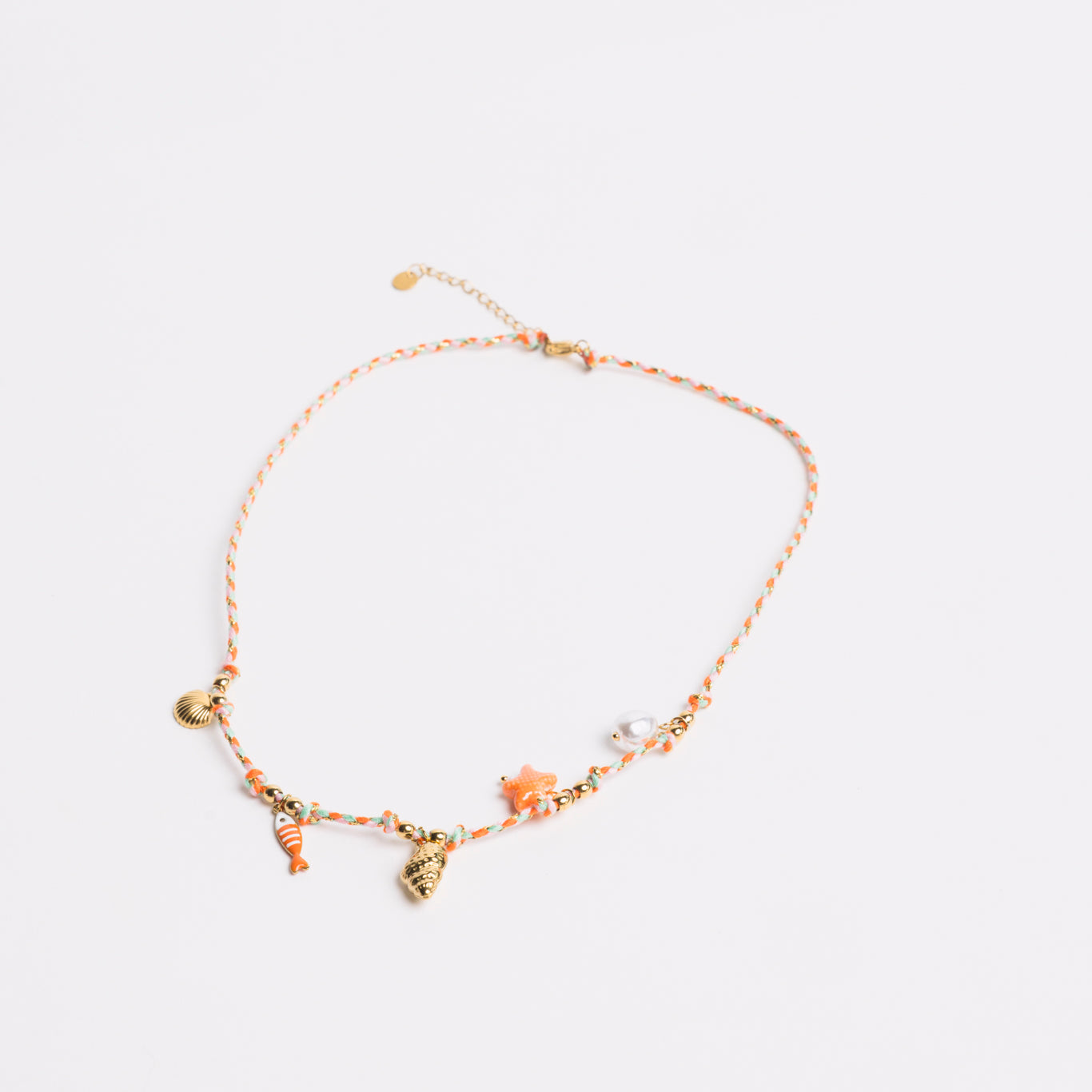 Ocean Charm Necklace Coral