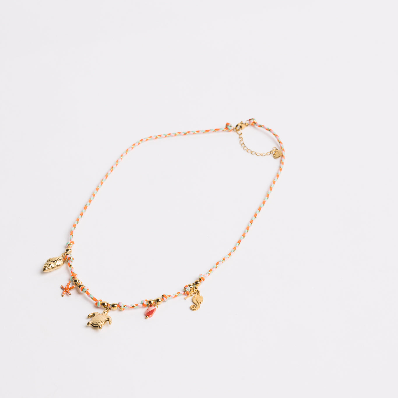 Ocean Charm Necklace Coral