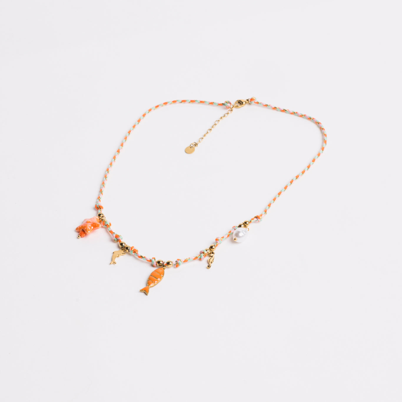 Ocean Charm Necklace Coral