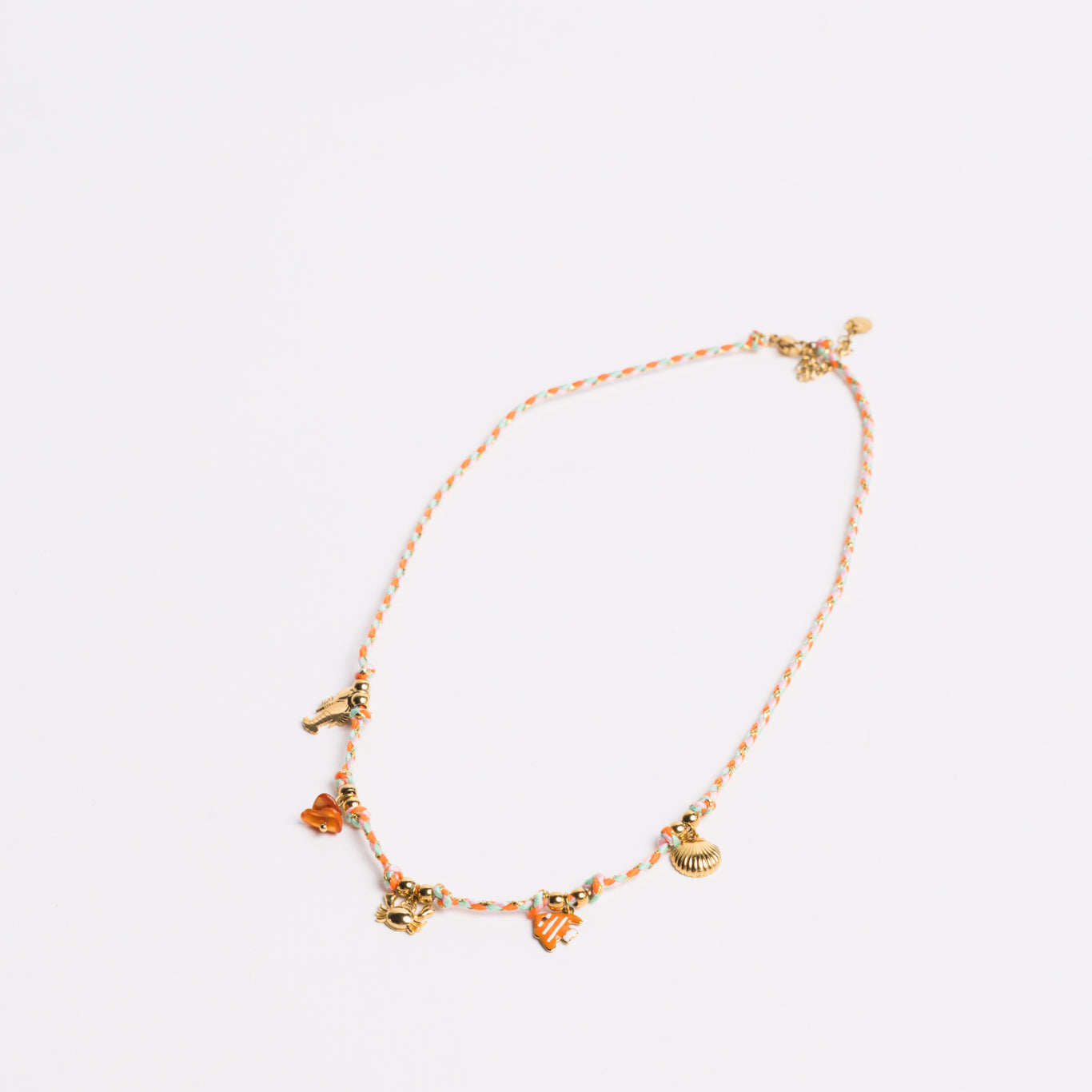 Ocean Charm Necklace Coral