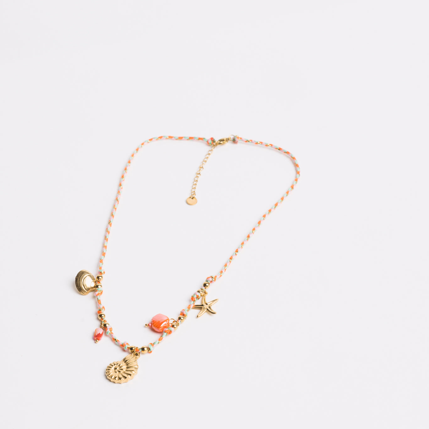 Ocean Charm Necklace Coral