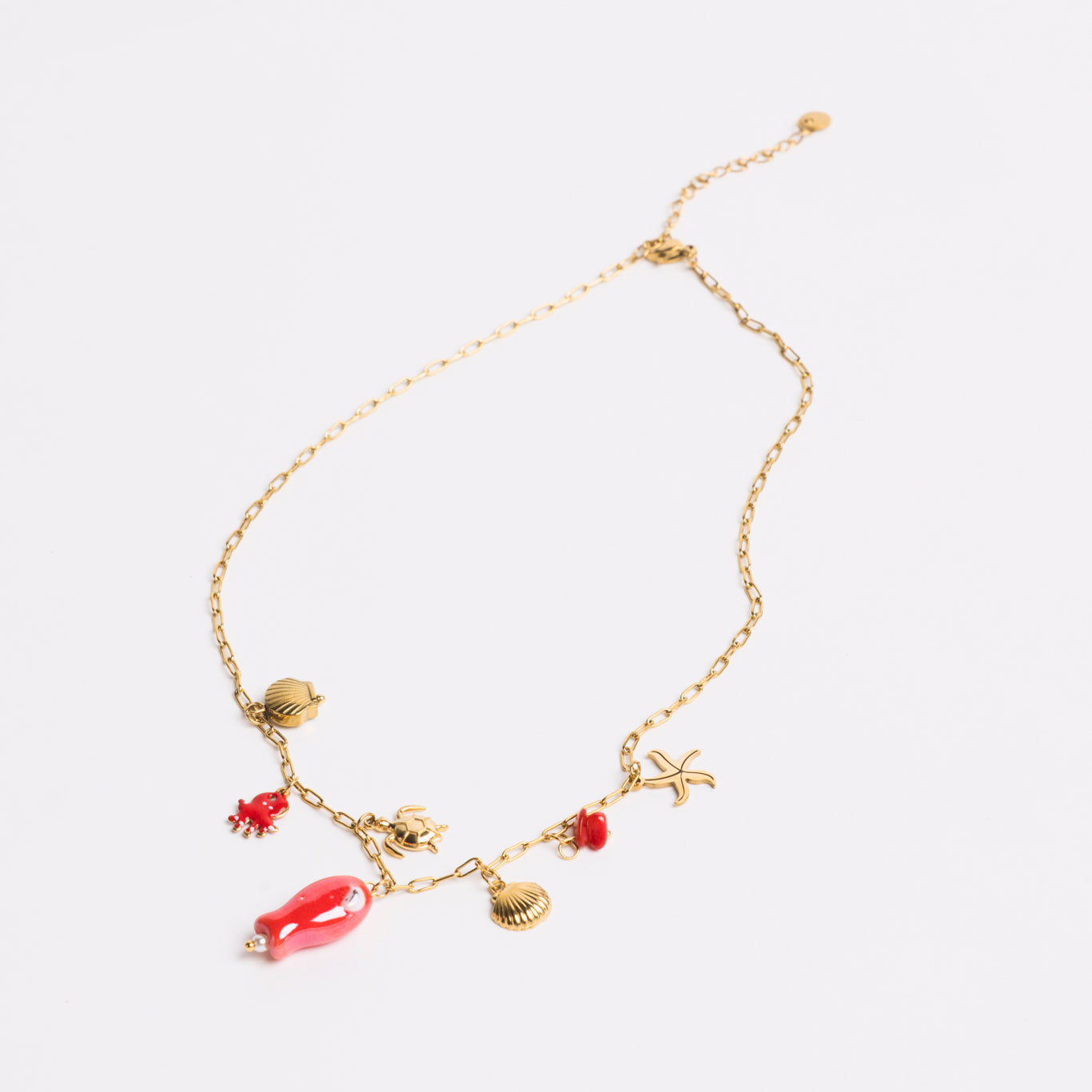 Ocean Charm Necklace Red