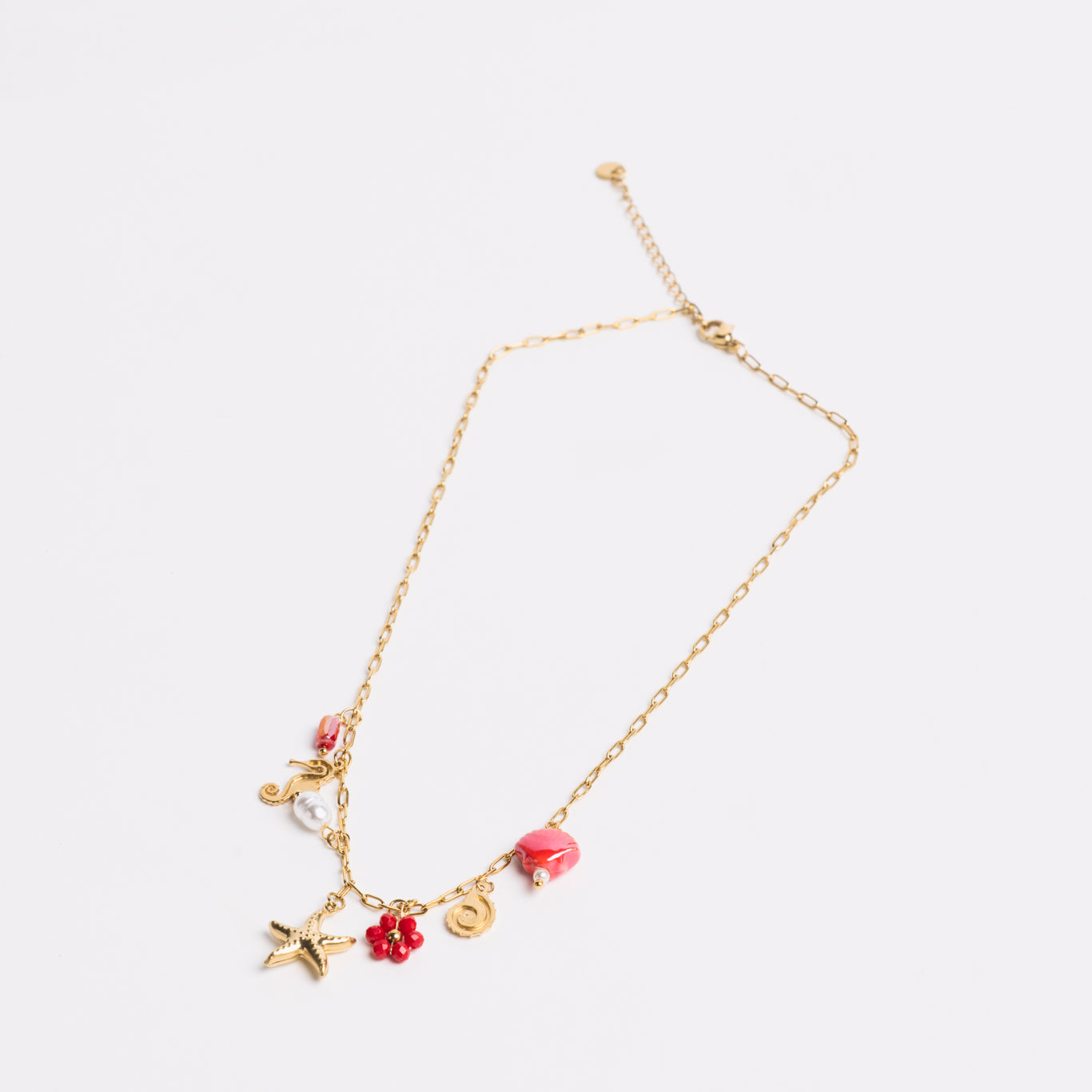 Ocean Charm Necklace Red