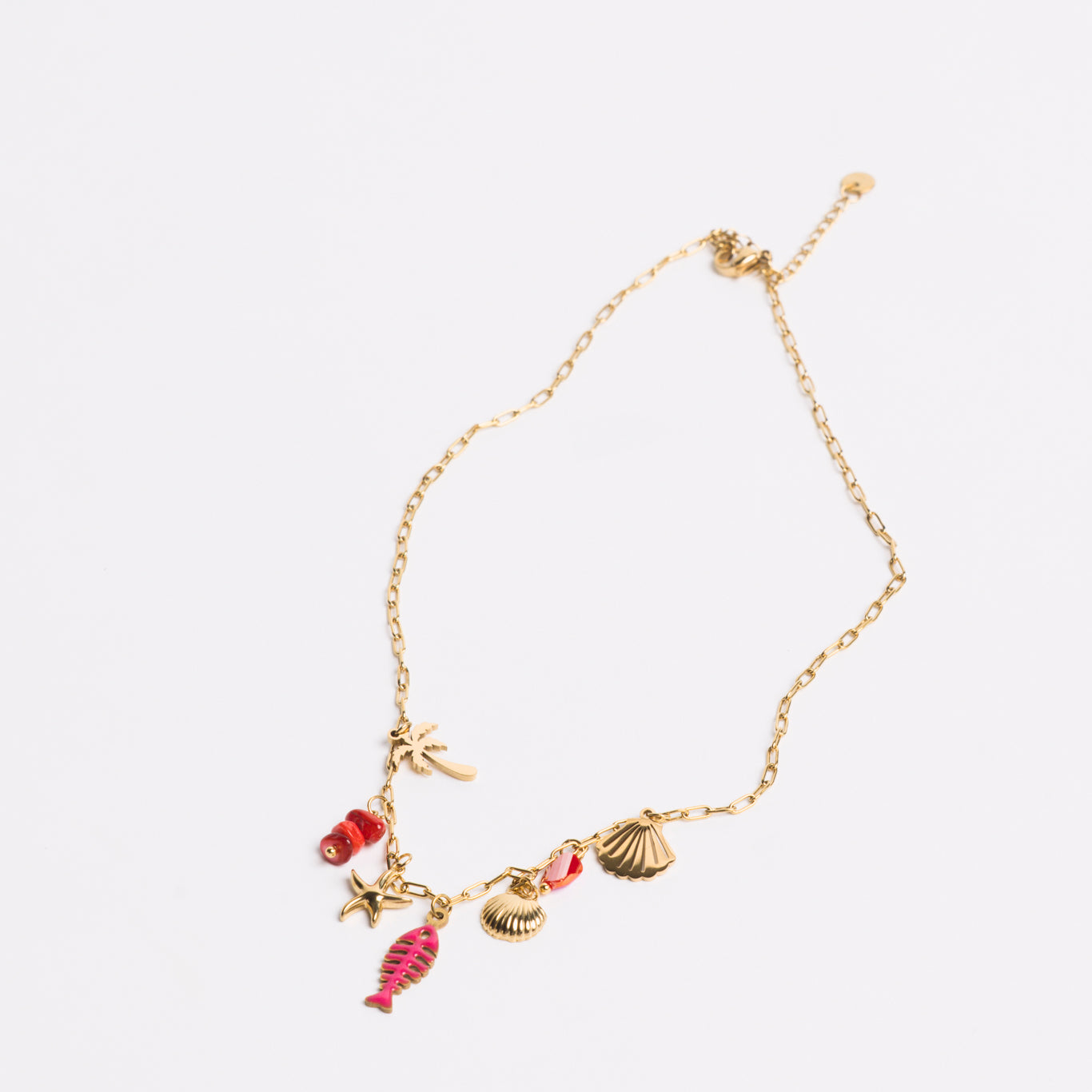 Ocean Charm Necklace Red