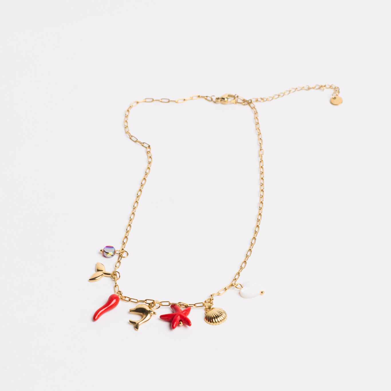Ocean Charm Necklace Red