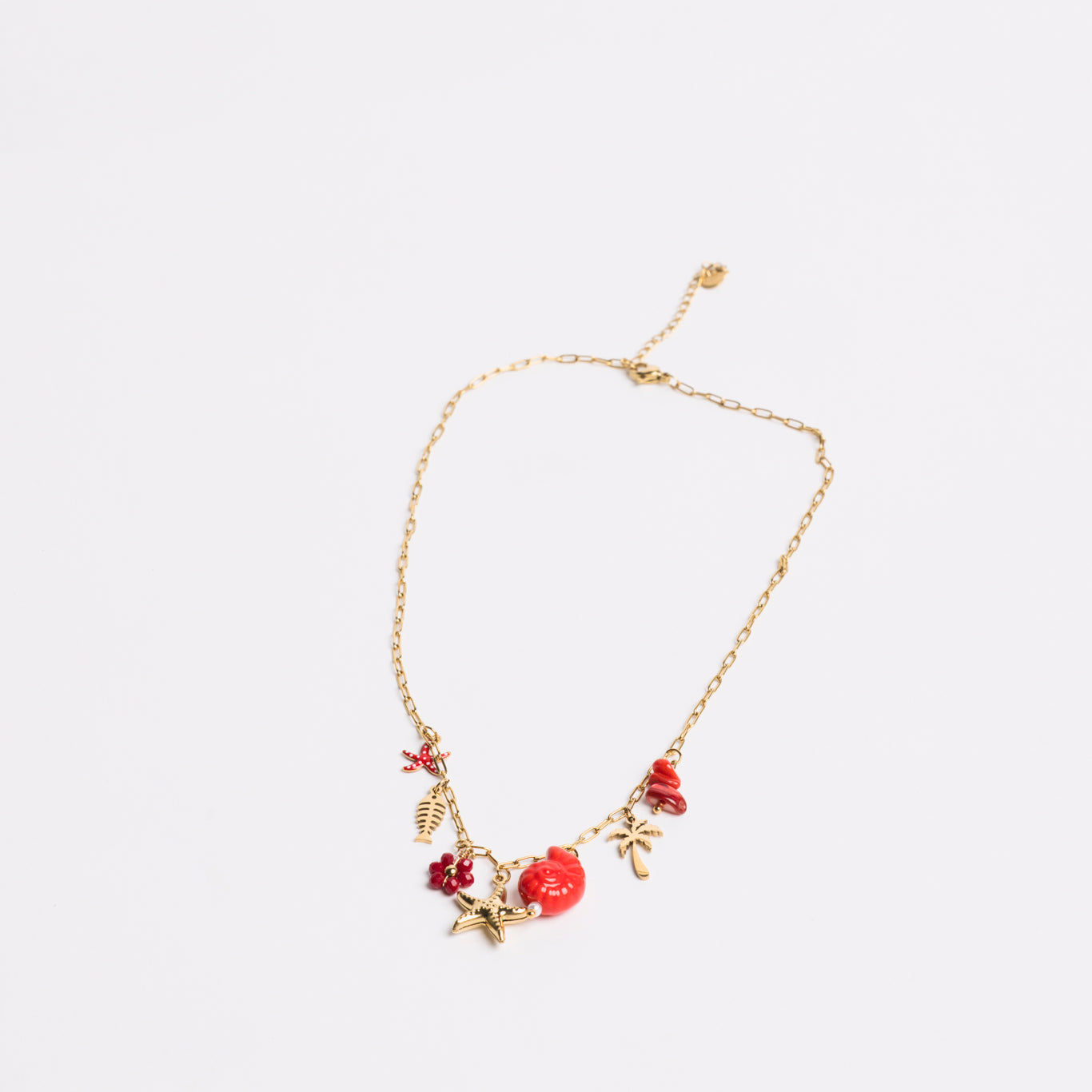 Ocean Charm Necklace Red