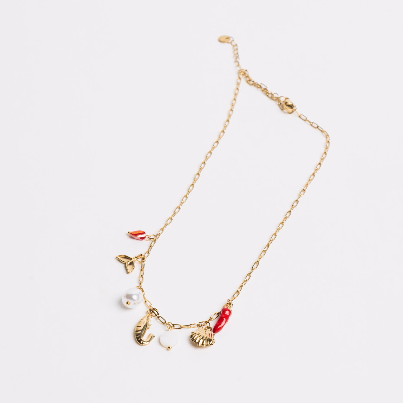 Ocean Charm Necklace Red